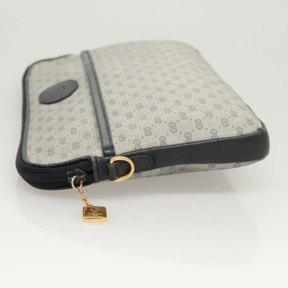 GUCCI Micro GG Supreme Shoulder Bag PVC Navy Gold - Picture 9 of 15